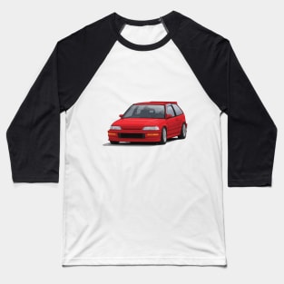 Civic EF hatch Red Baseball T-Shirt